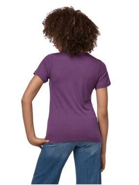 Wool& Cara 100% wool fitted tee Purple Fig